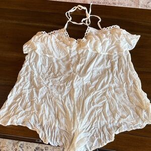 O'Neill Cream Lace-Trimmed Cover-up